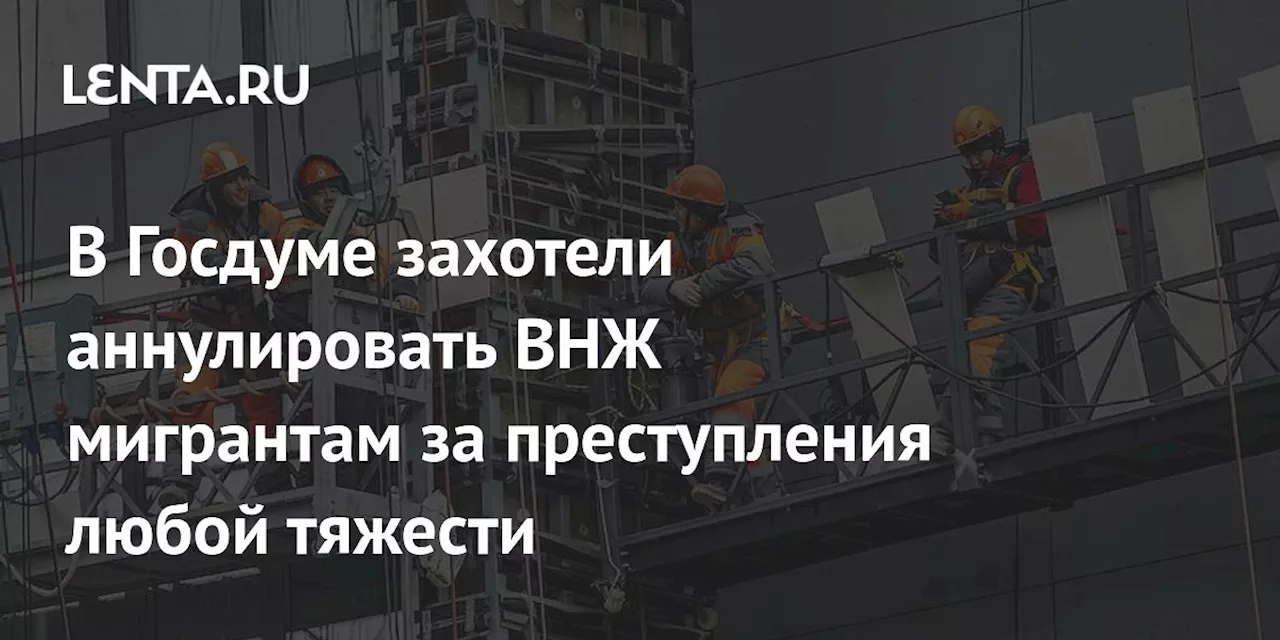 В Госдуме захотели аннулировать ВНЖ мигрантам за преступления любой тяжести