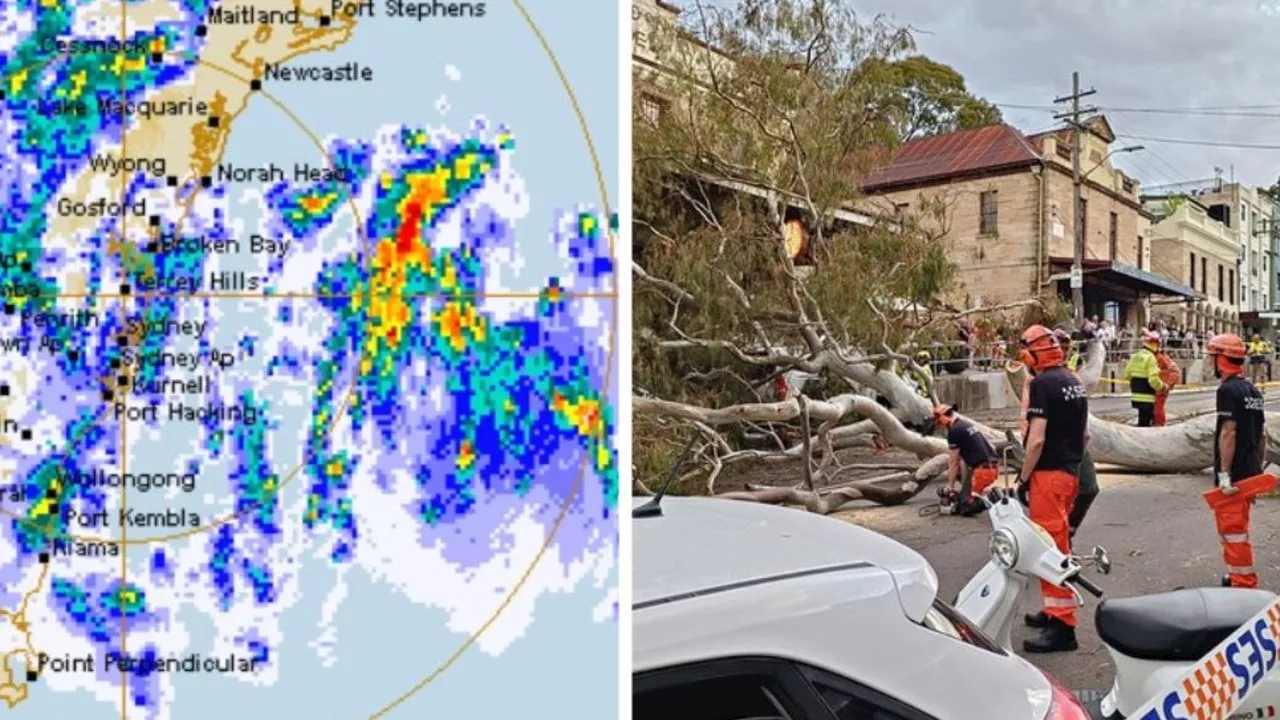 Wild scenes as 100km/h winds batter state