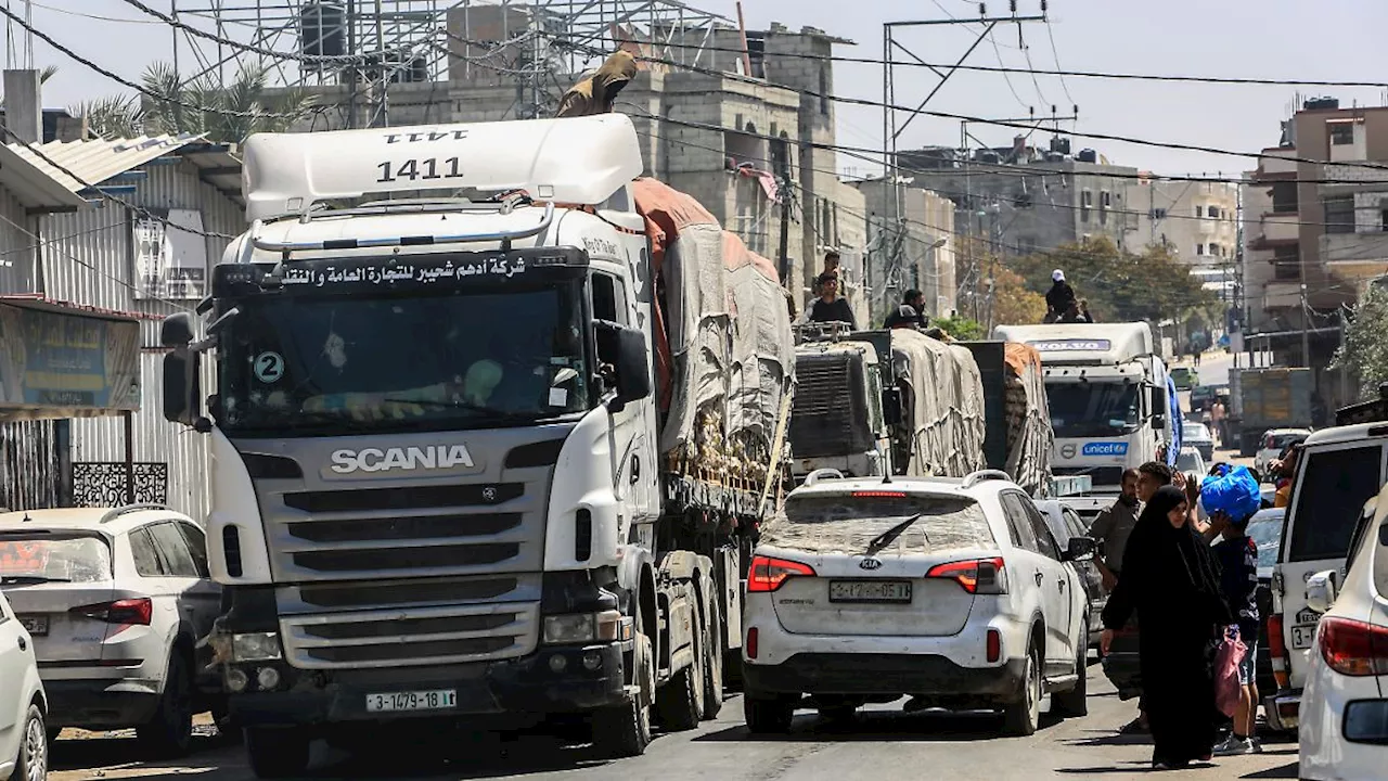 Nach Kritik an Israel: 468 Lastwagen mit Hilfsgütern auf dem Weg Richtung Gaza