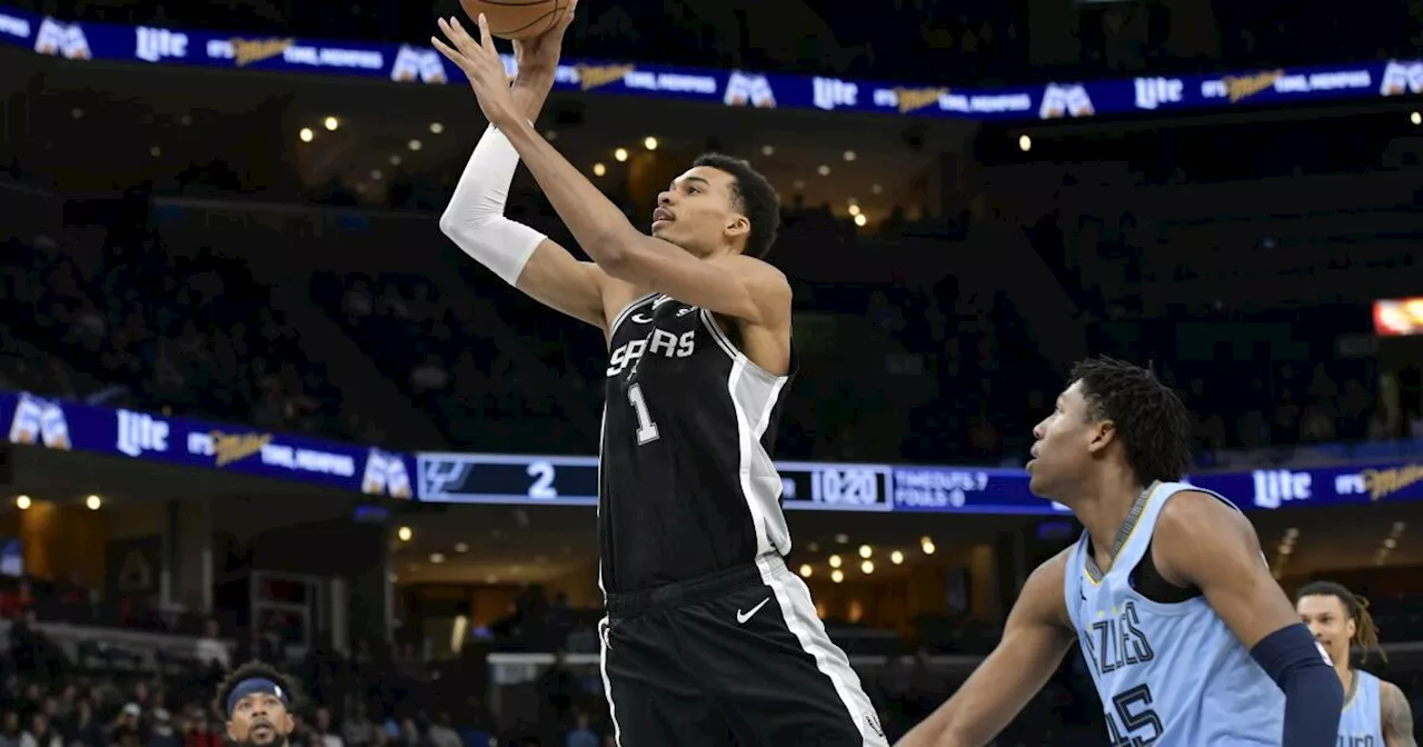 Con 18 puntos de Wembanyama, Spurs superan 102-87 a Grizzlies