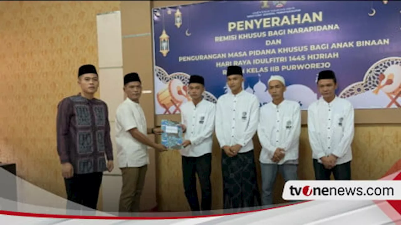 Usai Shalat Idul Fitri, Rutan kelas ll B Purworejo Berikan Remisi 93 Narapidana, 4 Langsung Bebas