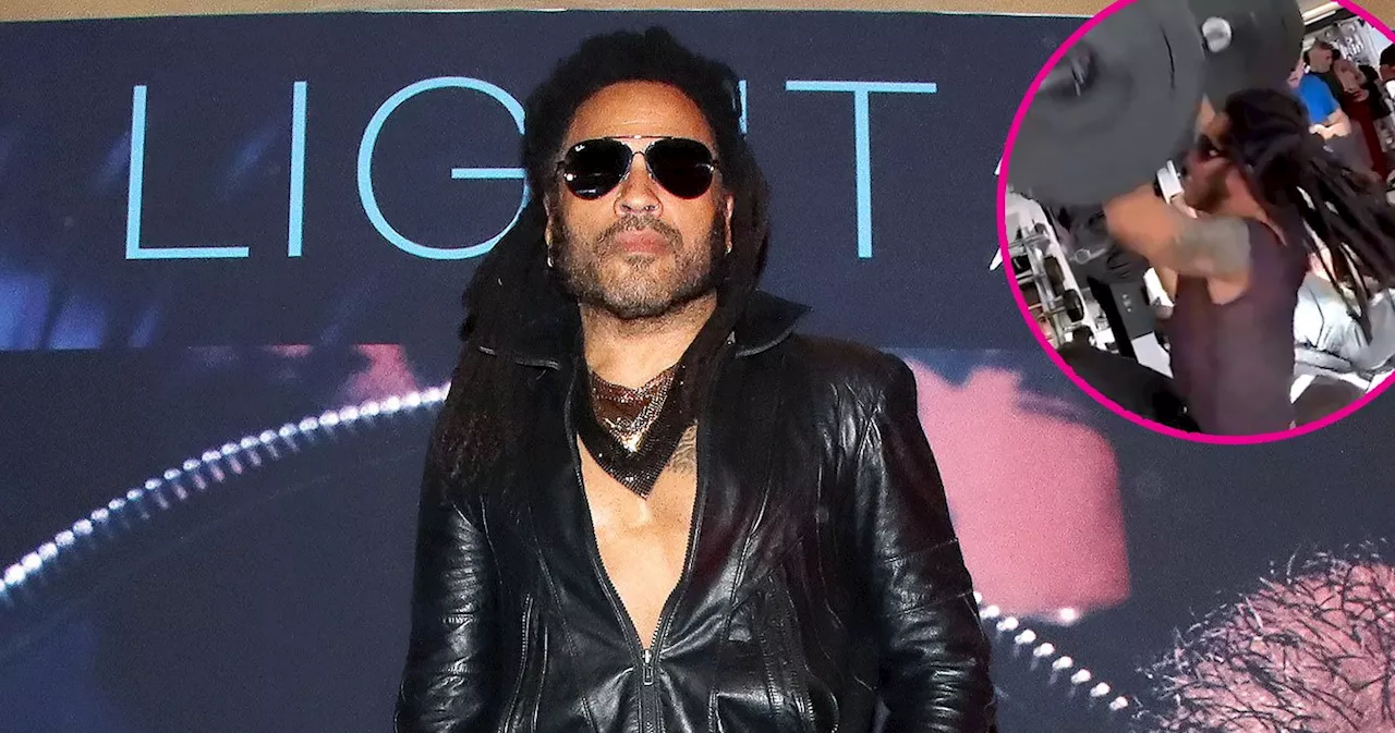 Lenny Kravitz Hits the Gym in Leather Pants and a Sheer Tank Top