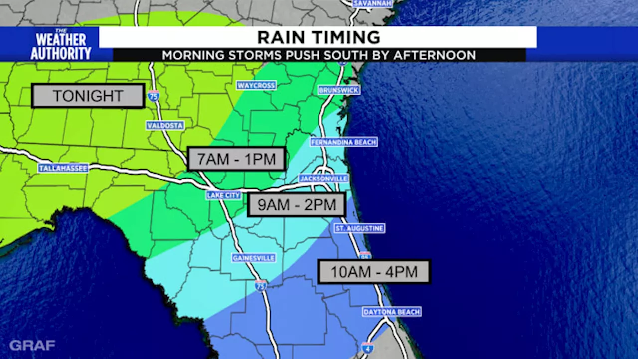 Tomorrow is a Weather Authority Alert Day for Jacksonville: Damaging wind gusts and strong to severe thunderstorms