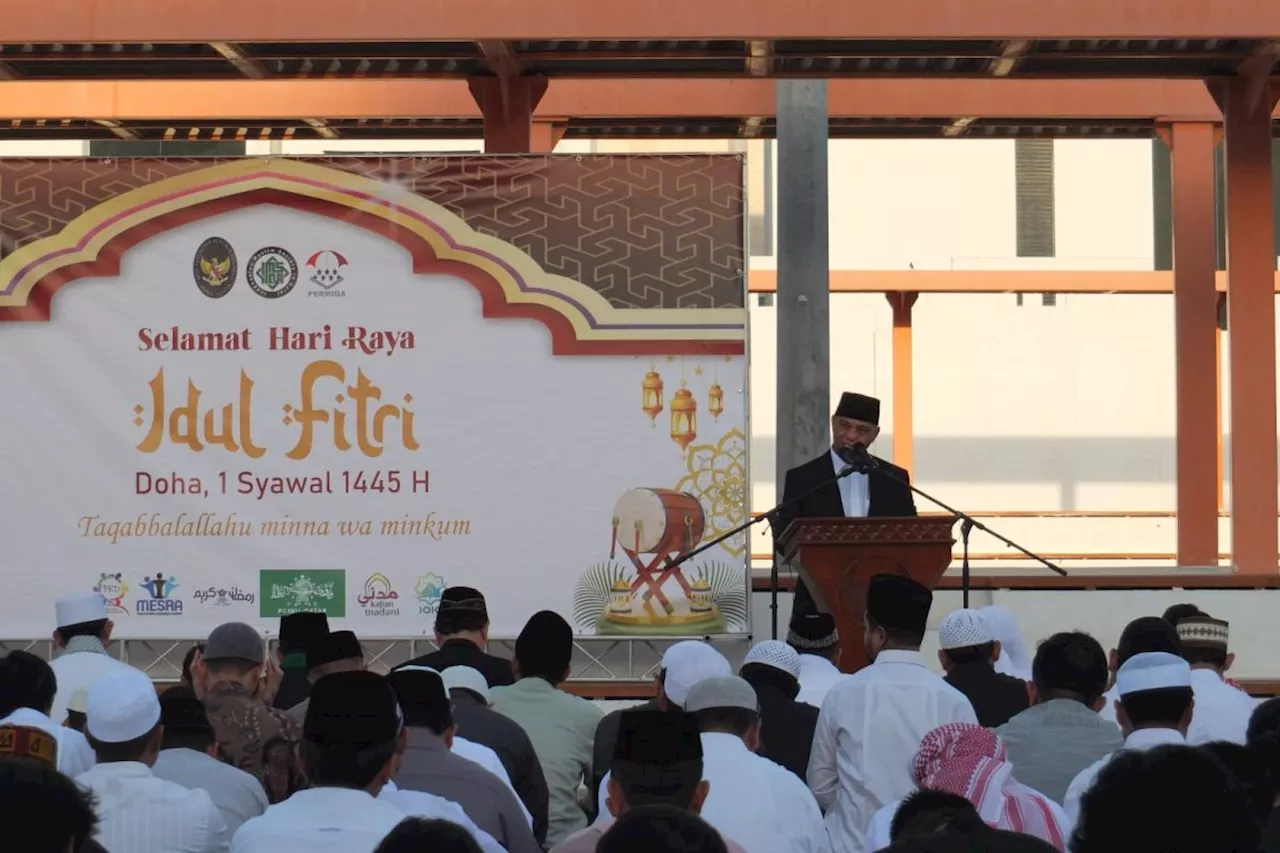 WNI di Qatar Melaksanakan Shalat Idul Fitri 1445 H