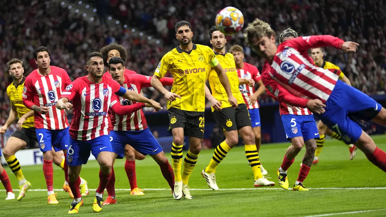 Atletico Madrid beats Dortmund 2-1 at home in first leg of Champions League quarterfinals