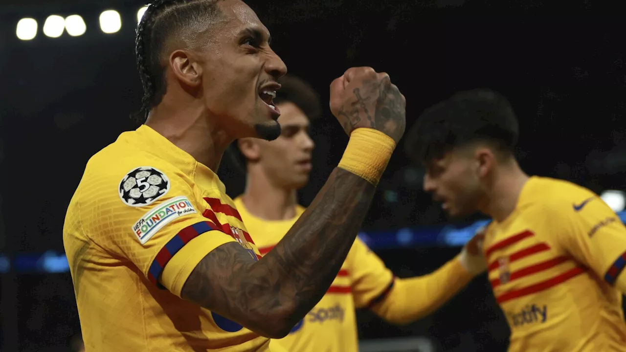 Raphinha scores twice as Barcelona beats PSG 3-2 in 1st leg of Champions League quarterfinals