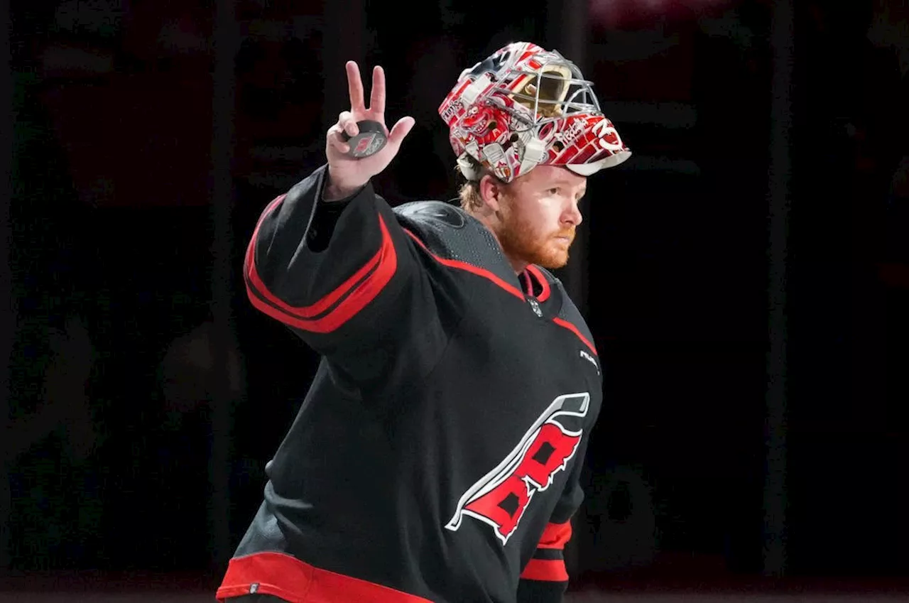 Hurricanes goaltender Freddy Andersen has been one of this year’s best comeback stories