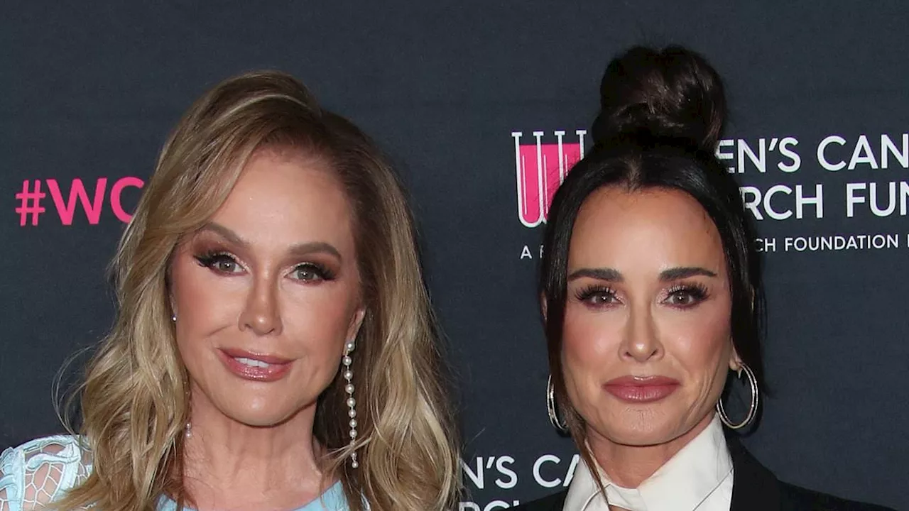 Kyle Richards rocks a tuxedo while ex-RHOB costar Lisa Rinna goes all black and Kathy Hilton wears...