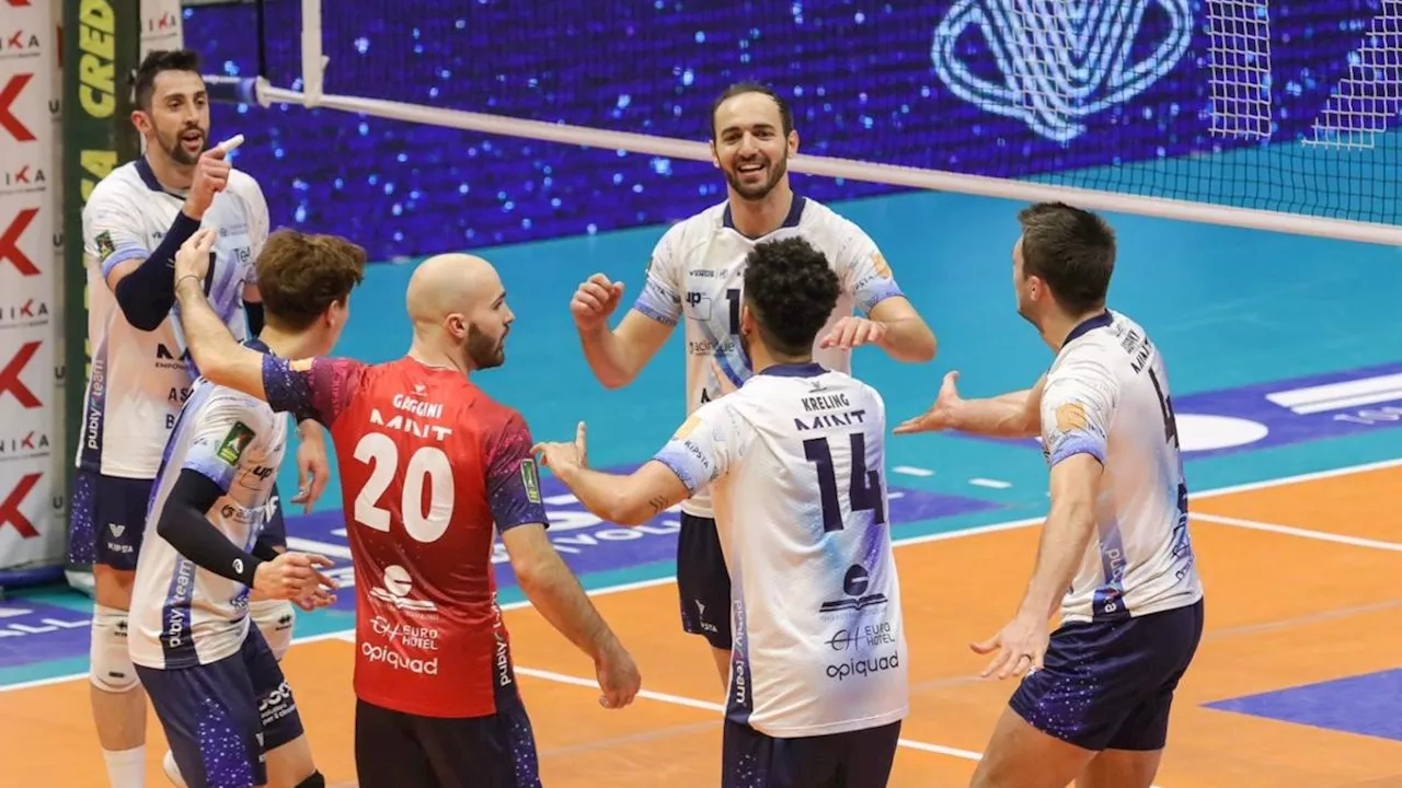 Volley, semifinali scudetto: Monza alla bella con Trento, Perugia elimina Milano