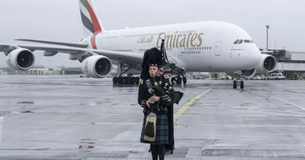 Emirates A380 celebrates 20 years of airline flying to and from Glasgow Airport