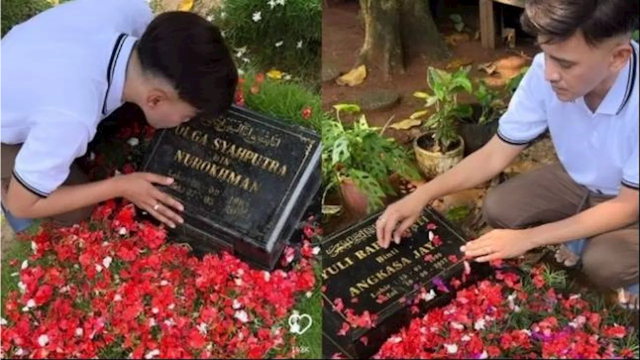 Ruben Onsu Ziarah ke Makam Olga Syahputra dan Julia Perez di Momen Lebaran