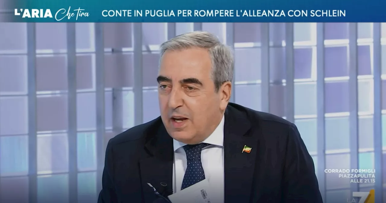 L&#039;aria che tira, Gasparri sfotte Michele Emiliano: &#034;Perché gli voglio chiedere scusa&#034;