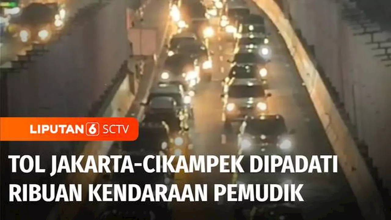 VIDEO: Puncak Arus Mudik, Ribuan Kendaraan Pemudik Padati Ruas Tol Jakarta-Cikampek