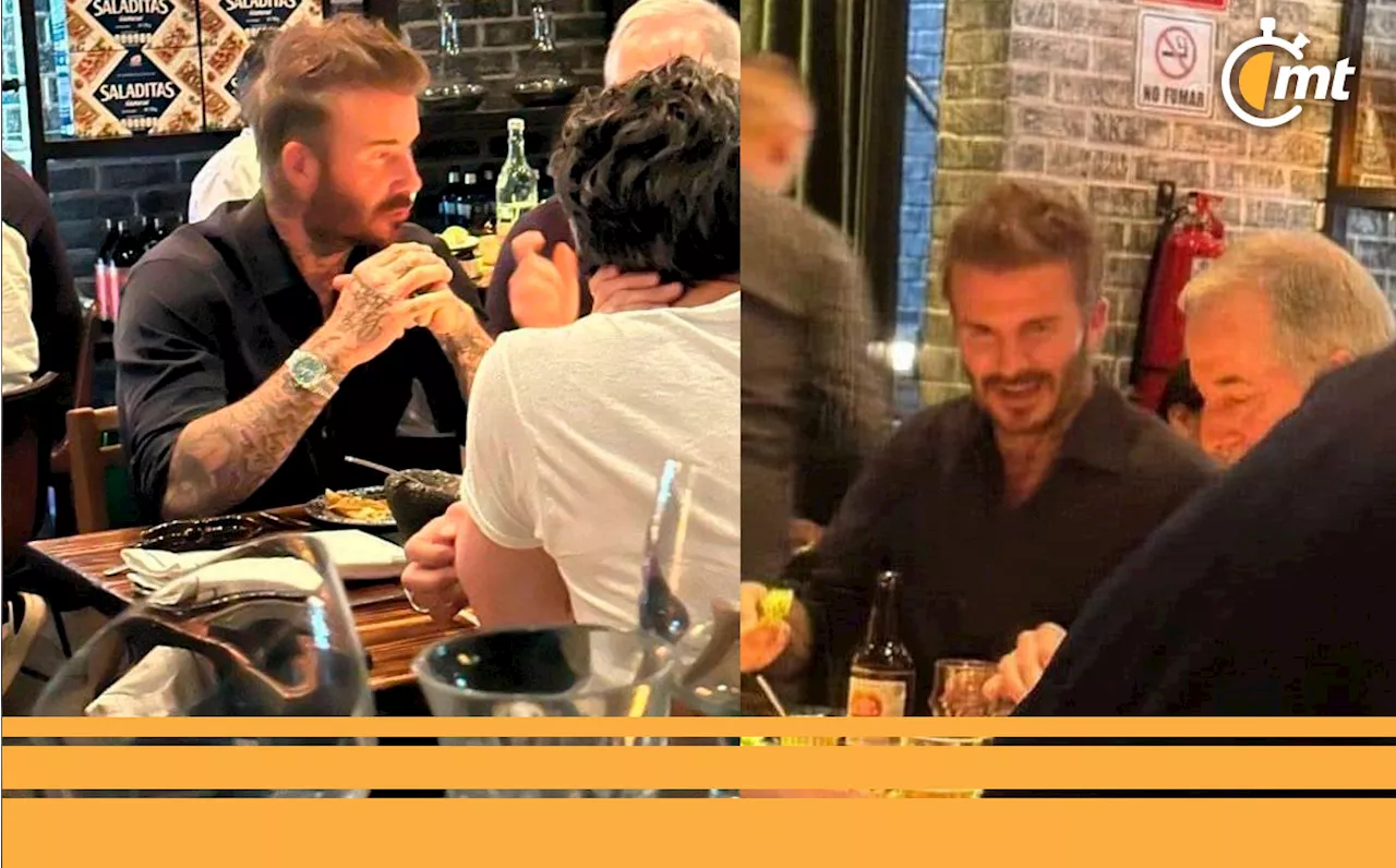 David Beckham come en Monterrey y es captado con una cerveza Carta Blanca