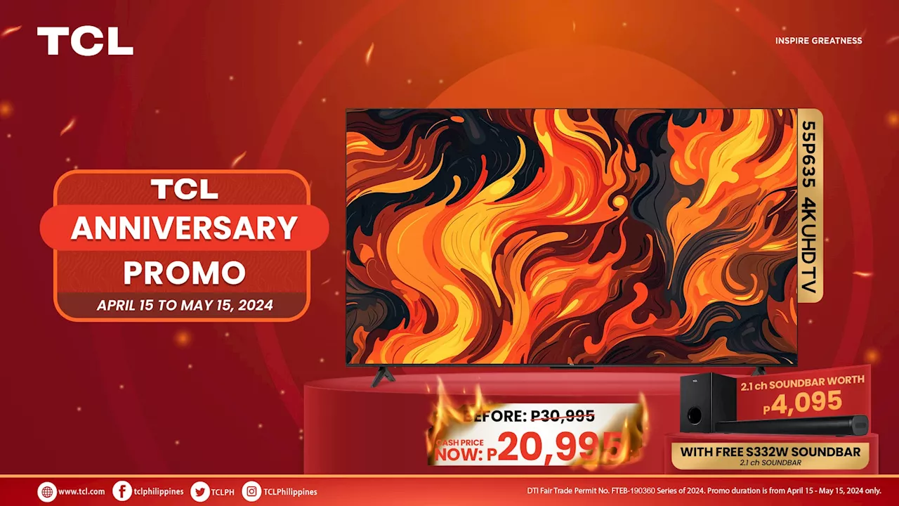 Celebrate in Style! Big Savings on TCL P635,55 - Inch TV in Honor of TCL's Anniversary