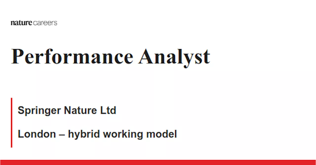 – hybrid working model job with Springer Nature Ltd