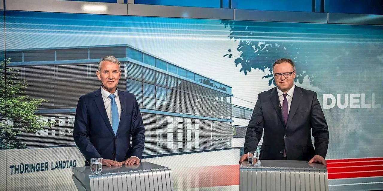 Heftiger Schlagabtausch: Voigt gegen Höcke im TV-Duell