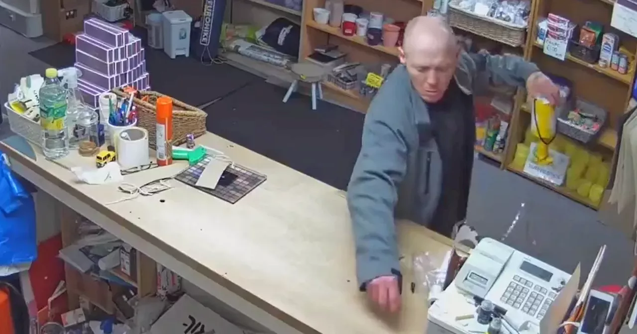 Callous thief's charity shop raid caught red-handed on camera