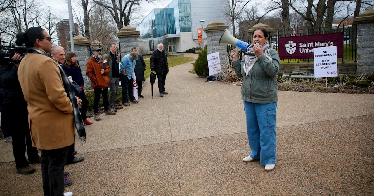 Saint Mary's University faculty, supporters rally to show lack of confidence in university leaders