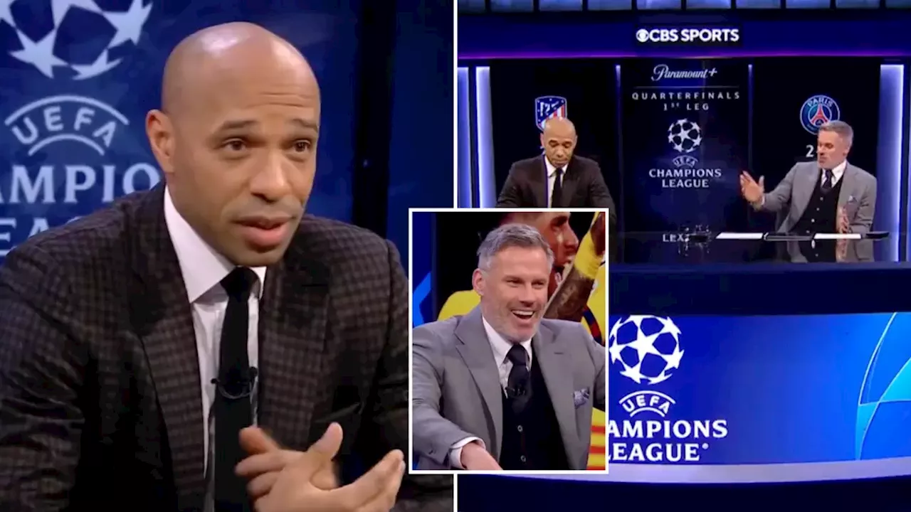 Thierry Henry refuses to answer Jamie Carragher's question about Liverpool