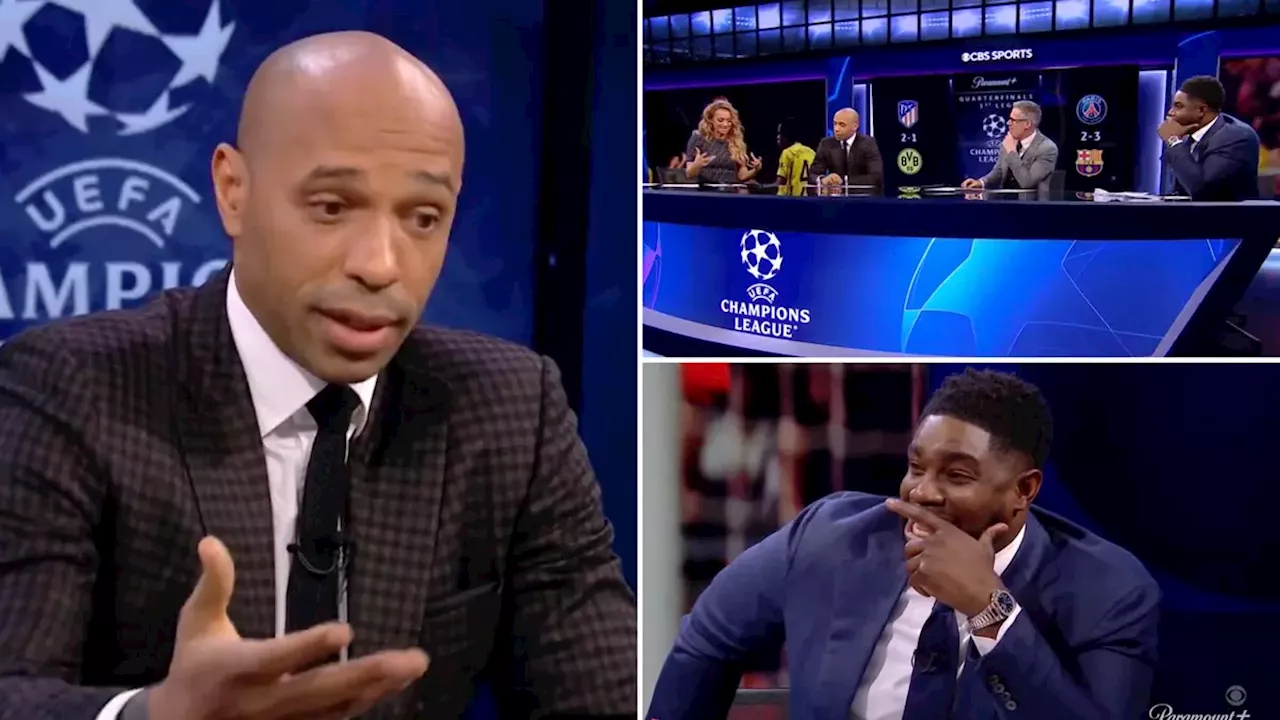 Thierry Henry schooled the CBS panel on how to speak English during Champions League coverage