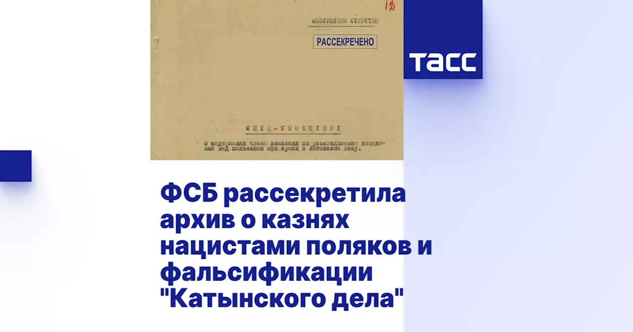 ФСБ рассекретила архив о казнях нацистами поляков и фальсификации 'Катынского дела'