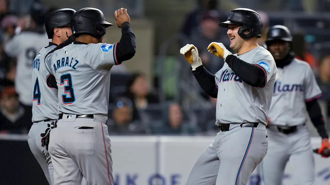 Burger's three-run shot helps Marlins win over Yankees for second win