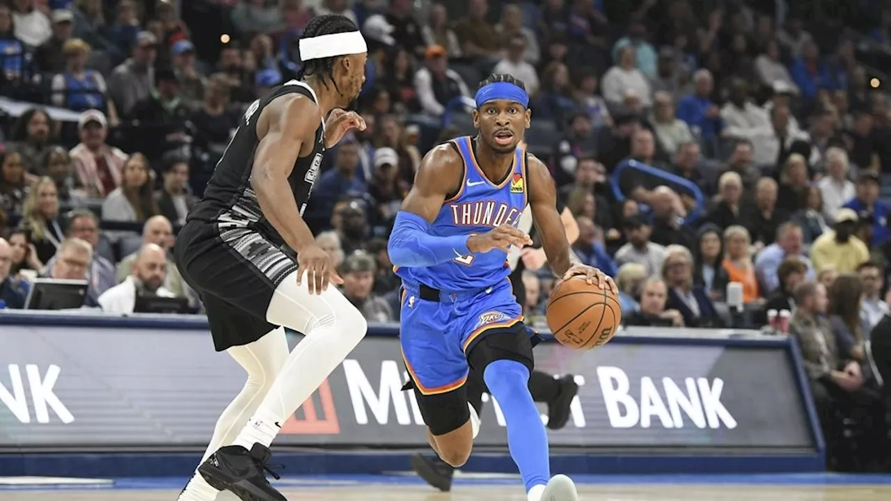 Gilgeous-Alexander scores 26 as Thunder roll past Wembanyama-less Spurs