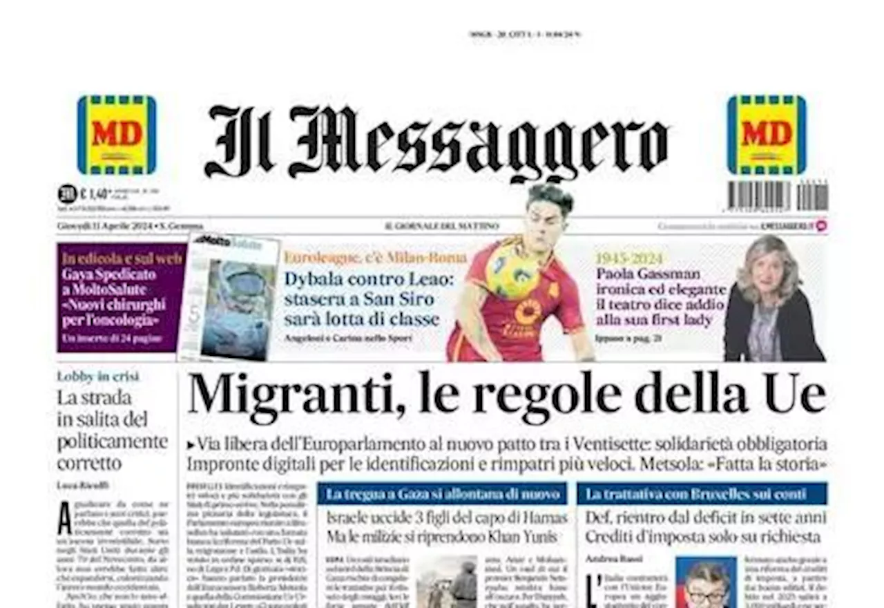 Il Messaggero apre: 'Dybala contro Leao: stasera a San Siro sarà lotta di classe'