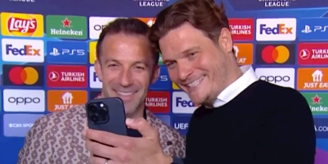 Quando ti giochi la Champions, ma non resisti a Del Piero: selfie da leggenda