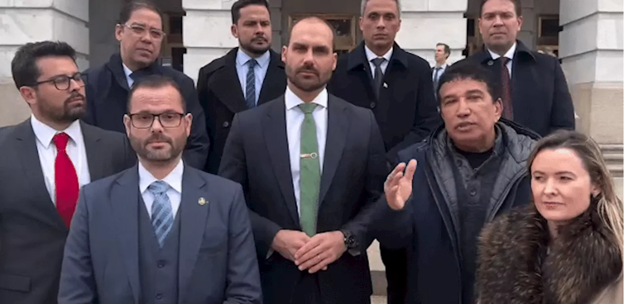 Eduardo Bolsonaro e comitiva articulam com parlamentares dos EUA punições ao Brasil