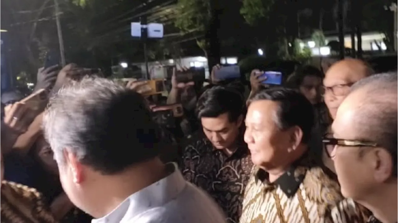 Prabowo Hadiri Open House di Rumah Dinas Airlangga