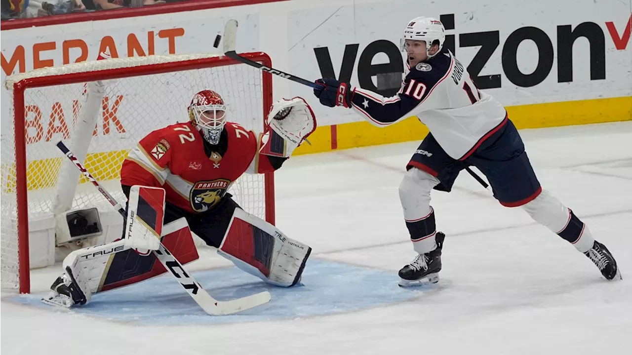 Bobrovsky gets 6th shutout of season as Panthers top Blue Jackets 4-0