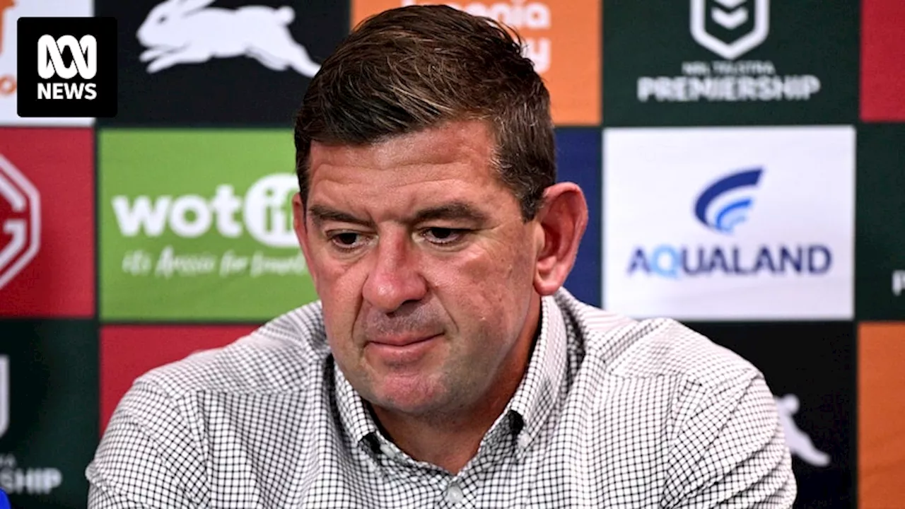 Rabbitohs coach Jason Demetriou walks out on press conference as questions swirl about his future