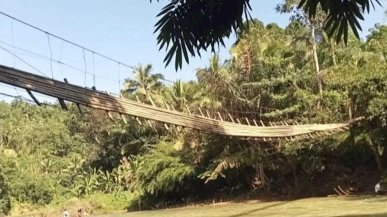 Hari Lebaran, Jembatan Gantung di Lebak Putus, 10 Orang Luka