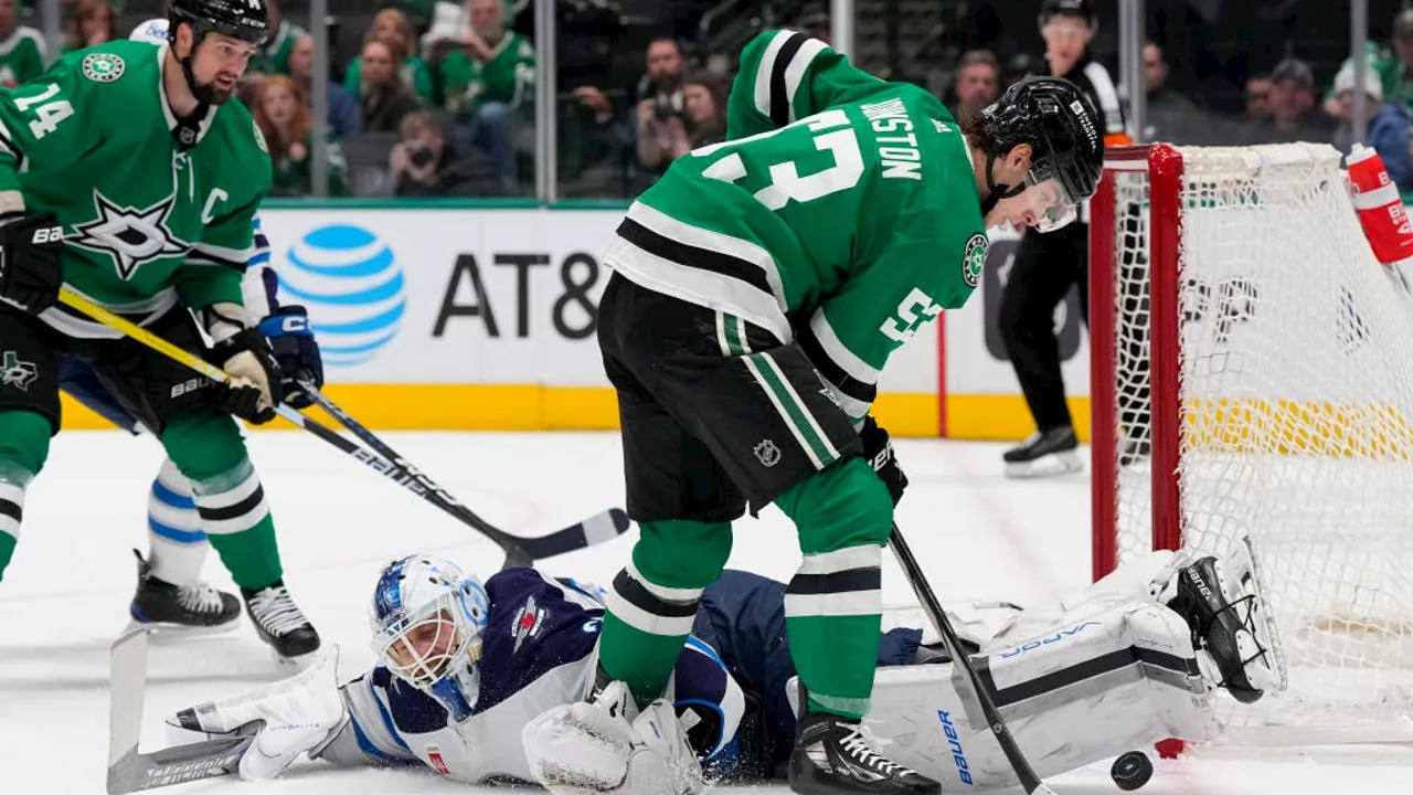 Laurent Brossoit gets 3rd shutout, Jets’ 3-0 win keeps Stars from clinching Central Division