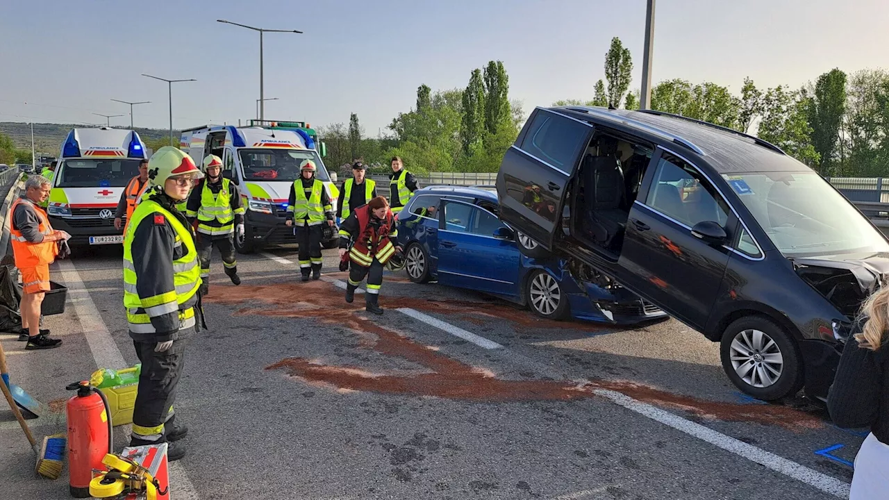 Unfall auf Kremser Donaubrücke: 20-Jährige eingeklemmt