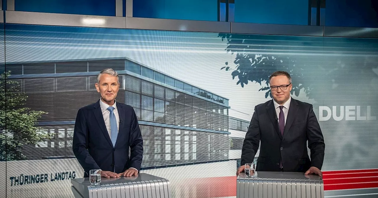 TV-Duell zwischen Mario Voigt und Björn Höcke in Thüringen