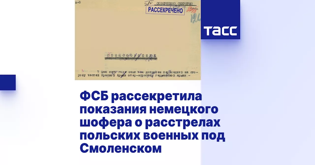 ФСБ рассекретила показания немецкого шофера о расстрелах польских военных под Смоленском