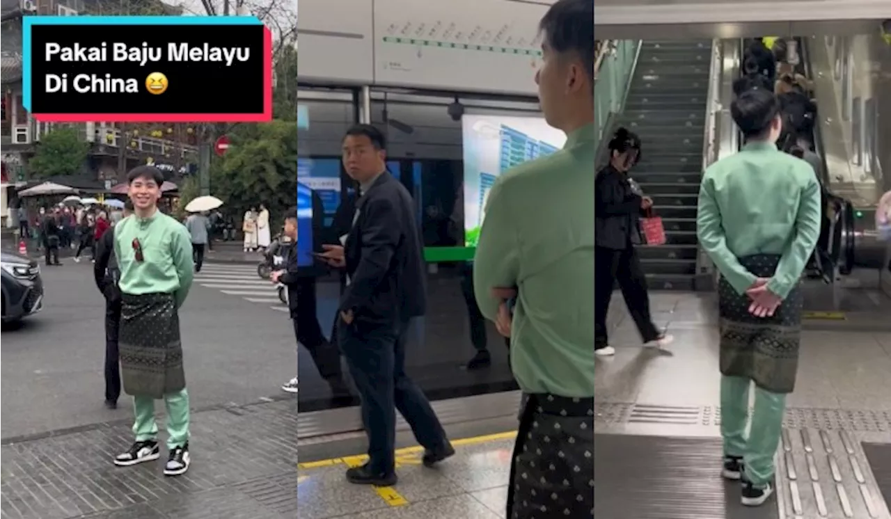 Chinese Man Showcases Baju Melayu in Chengdu, China