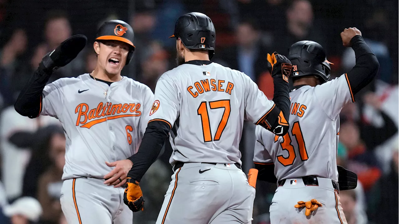 Cowser hits first two big league homers, Orioles beat Red Sox in 10 innings for sweep