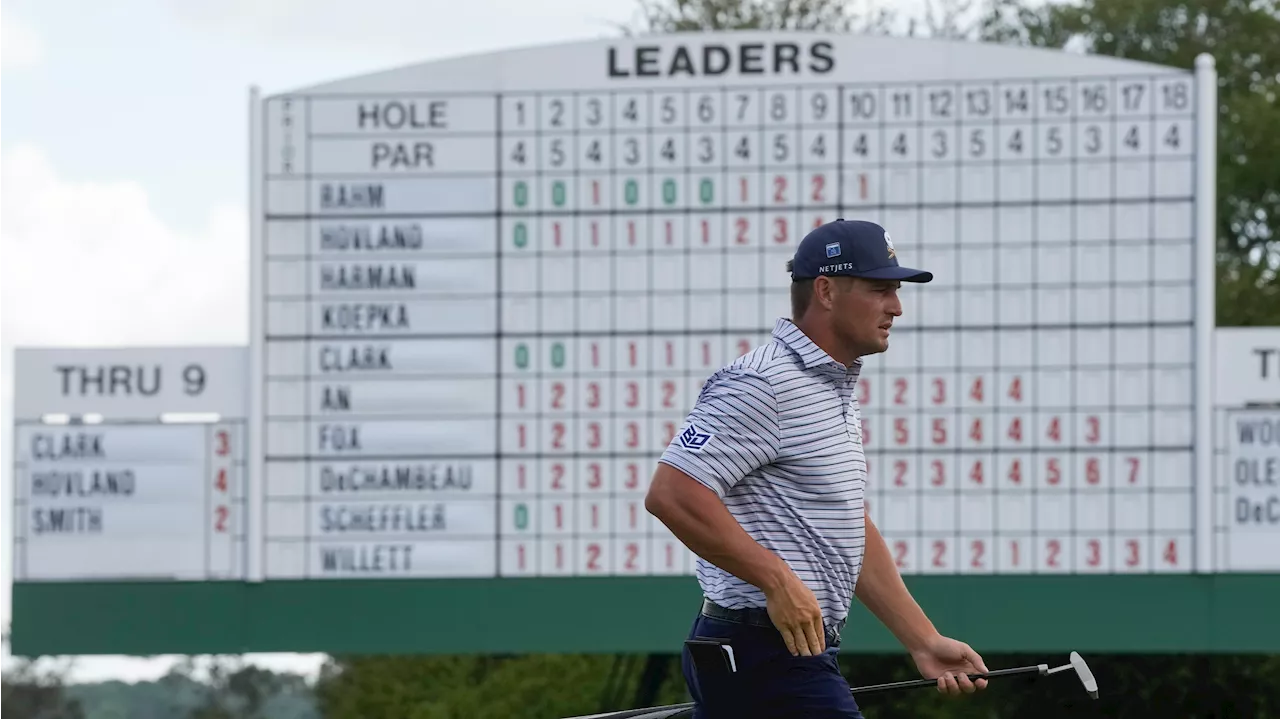 DeChambeau, matured in both game and attitude, opens with 65 to lead the Masters