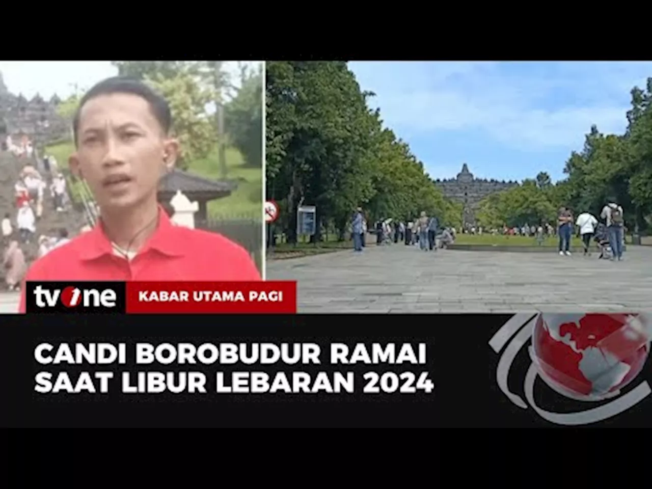 Suasana Wisata Candi Borobudur di Momen Libur Lebaran