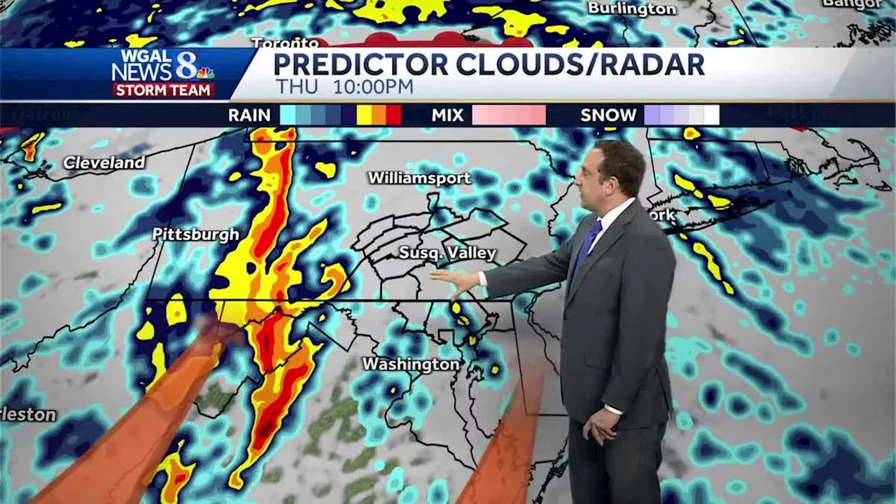 Gusty winds, heavy rain, isolated thunderstorms possible in south-central Pennsylvania