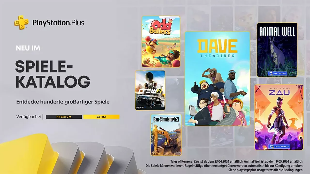 Neue Spiele im PlayStation Plus Abonnementservice im April