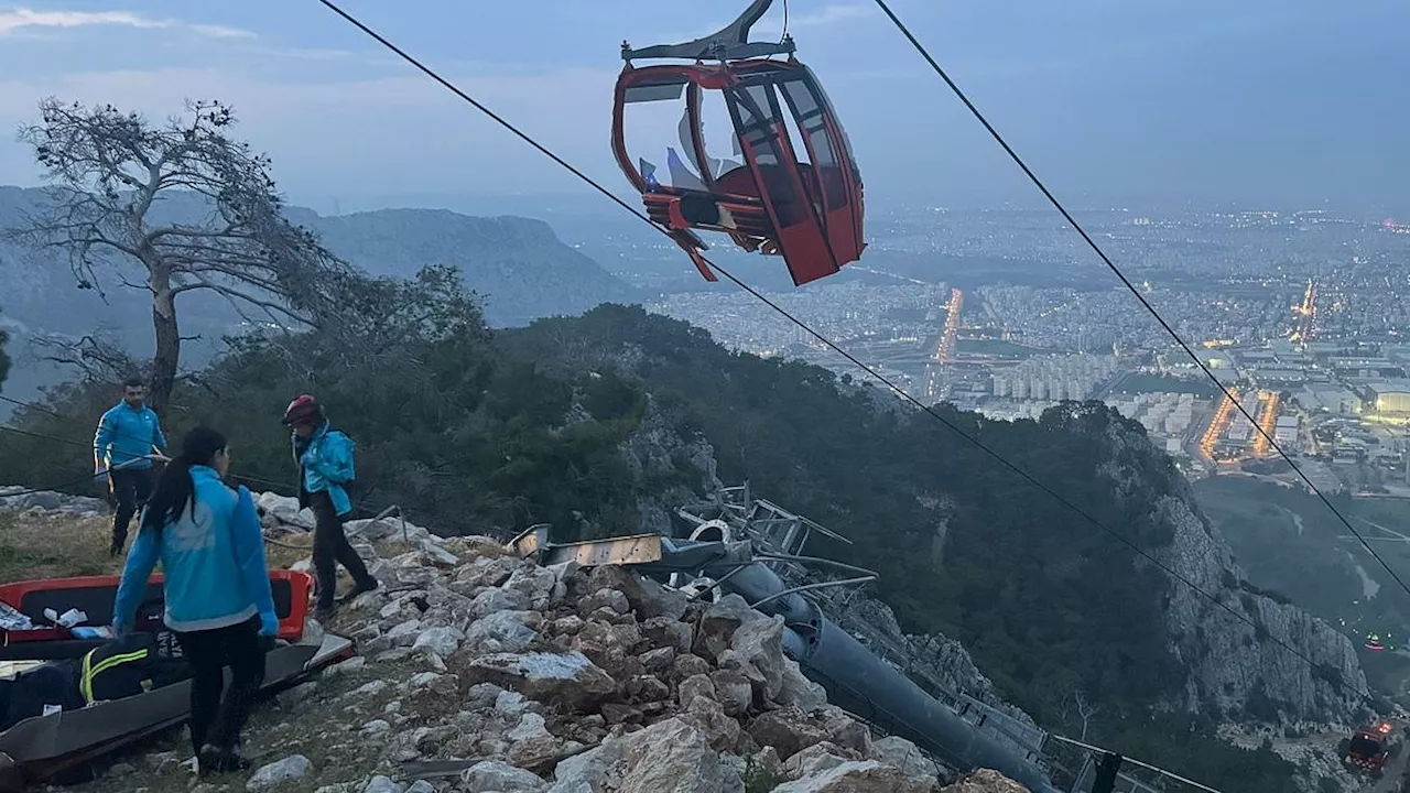 One killed, seven injured in cable car collapse near Antalya