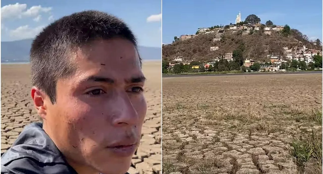 Youtuber muestra Lago de Pátzcuaro desértico; casi llega caminando a Janitzio, Michoacán: VIDEO