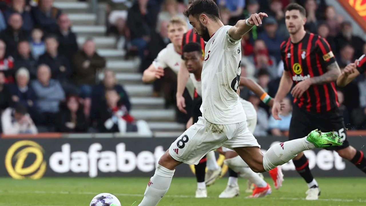 Fernandes double not enough for Man Utd win at Bournemouth