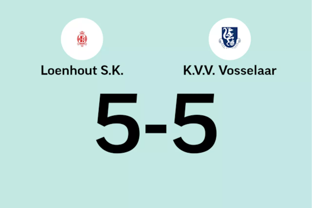 Loenhout B speelt gelijk in thuiswedstrijd tegen Vosselaar B