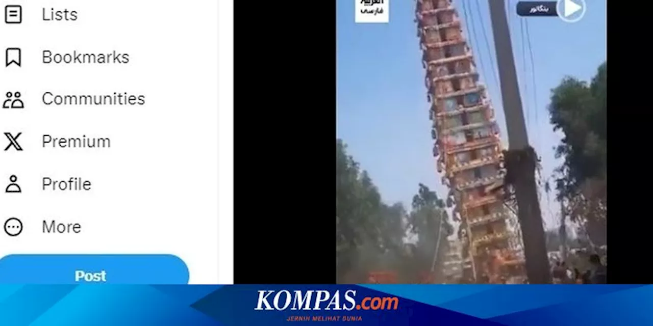 Kuil Setinggi 36,5 Meter Runtuh Saat Festival Keagamaan di India